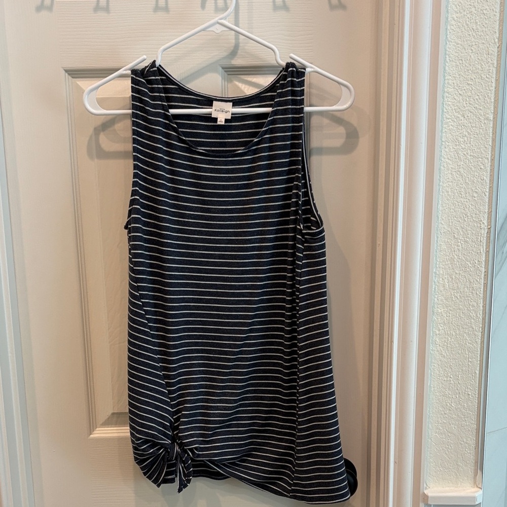 Kaileigh Blue and White Striped Tank Top